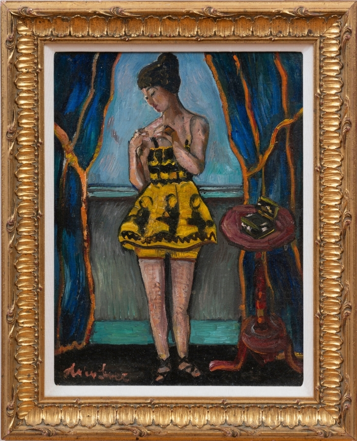 Woman Tying Strap