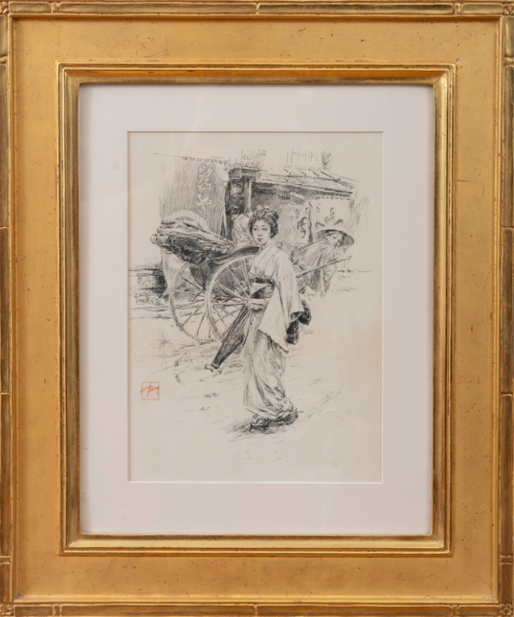 A Musume Tripping Down the Street, ca. 1890